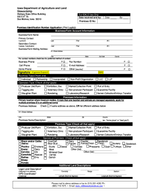 Iowa Premises Identification Number Application