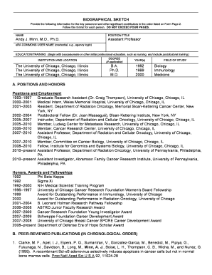 Biographical Sketch Form