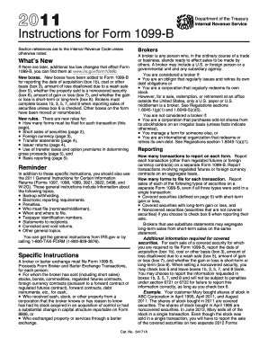 Instructions for Form 1099-B (2011)