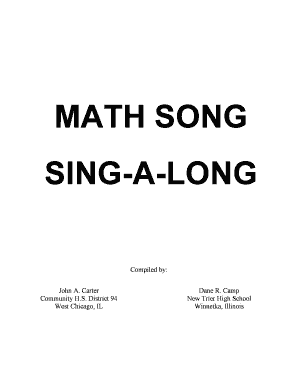 Secant unit circle - math song book by dane camp form