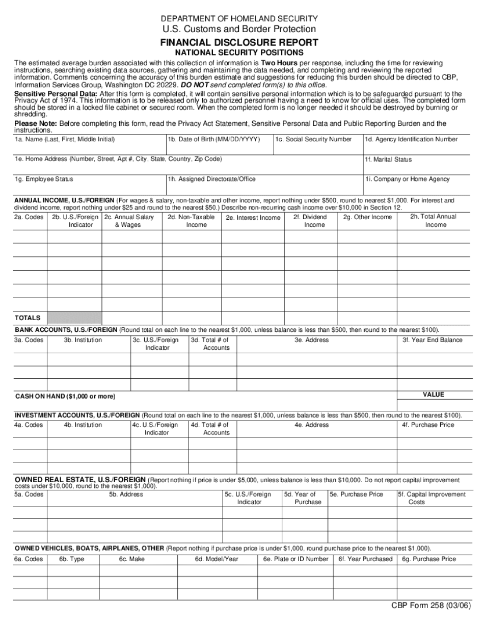 Add Pages To Cbp Form 258