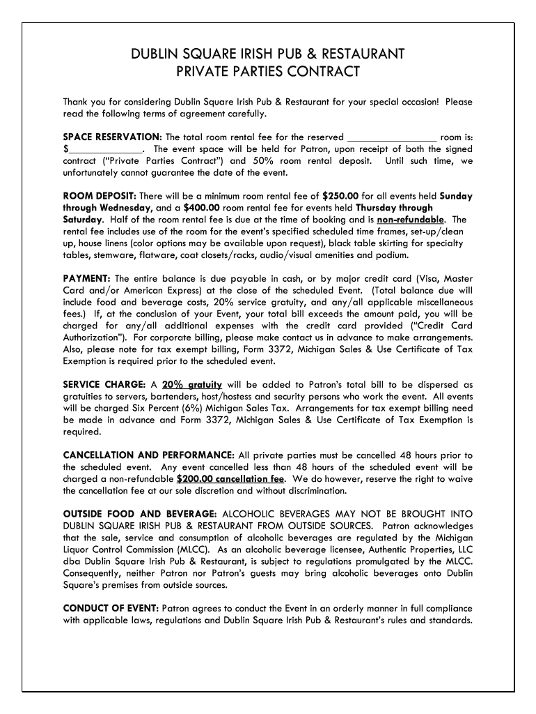 Restaurant Cancellation Policy Template Sfiveband