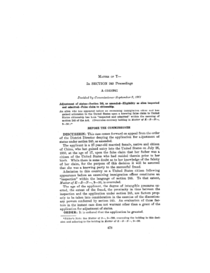 MATTER or T Tn. SECTION 245 Proceedings - justice