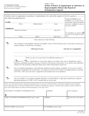 notice of entry of appearance as attorney or representative
