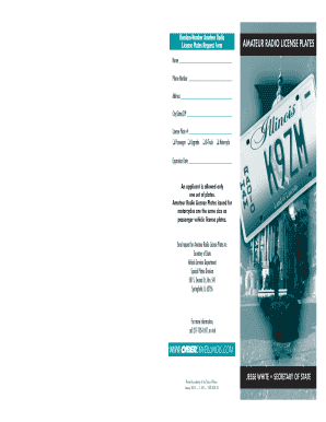 Amateur Radio License Plates Request Form