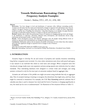 Costing analysis template - towards multivariate ratemaking claim frequency analysis examples & medina form