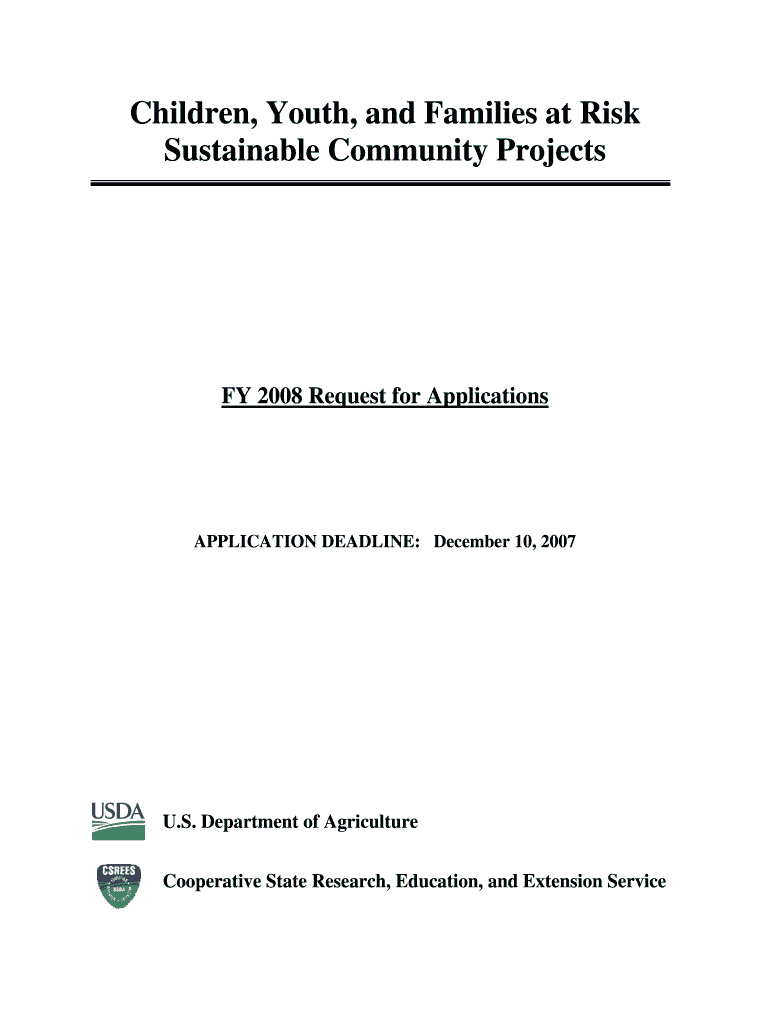 Children, Youth, and Families at Risk Sustainable Community Projects - csrees usda Preview on Page 1