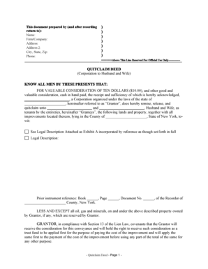 Quitclaim Deed Template
