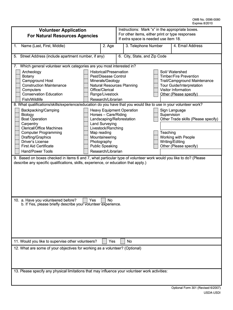 omb 0596 0080 expires 8 2007 form Preview on Page 1