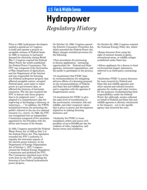 Regulatory History - fws