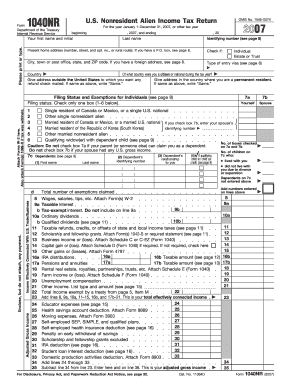 US Nonresident Alien Income Tax Return