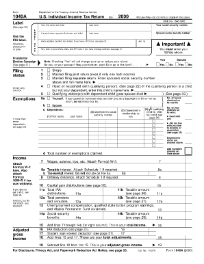 1040A US Individual Income Tax Return