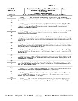 IRS Form 6041 Employee Plan Deficiency Checksheet