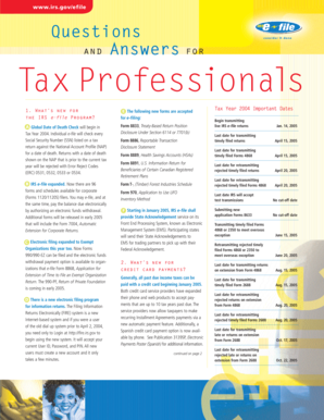 IRS E-file Program Questions and Answers