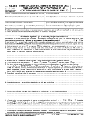 Forma SS-8PR DETERMINACIÓN DEL ESTADO DE EMPLEO