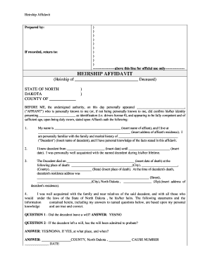 North Dakota Heirship Affidavit - Descent