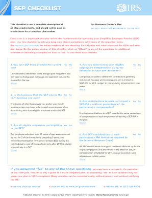 SEP Plan Compliance Checklist