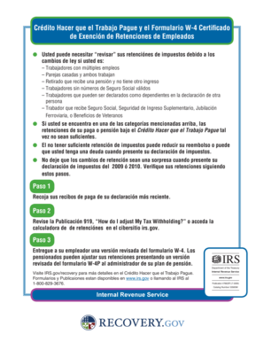 Formulario W-4 Certificado de Exención de Retenciones de Empleados