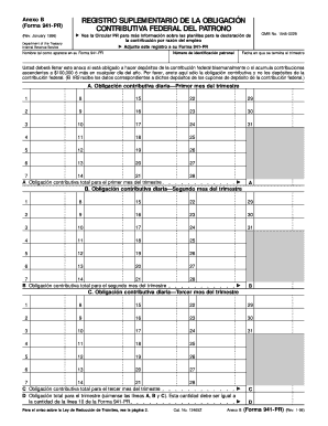 Anexo B REGISTRO SUPLEMENTARIO DE LA OBLIGACIÓN (Forma 941-PR)