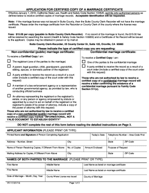 California Marriage Certificate Application