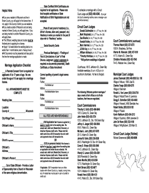 Wisconsin Marriage License Application