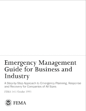 Fillable Online fema Emergency Management Guide for Business and