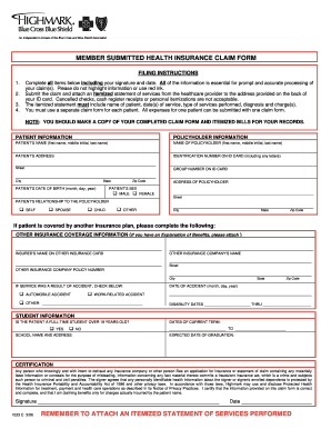 Member Submitted Health Insurance Claim Form