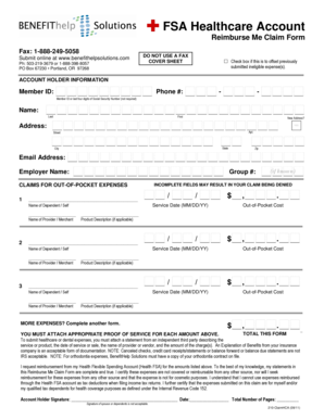 FSA Healthcare Reimbursement Claim Form