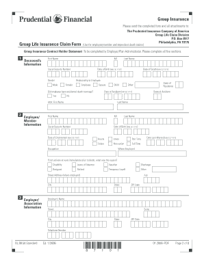 Group Life Insurance Claim Form
