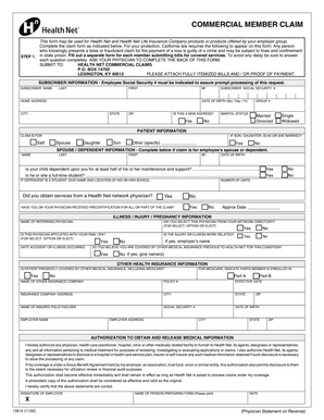 Commercial Member Claim Form