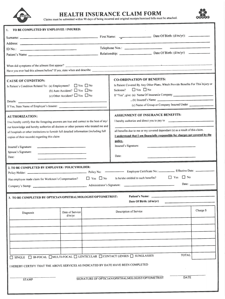 Clico Medical Claim Form Fill Online, Printable, Fillable, Blank