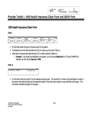 1500 Health Insurance Claim Form