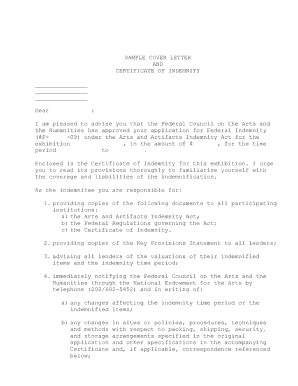 Spacing in application letter - indemnity form example for art exhibition - arts endow