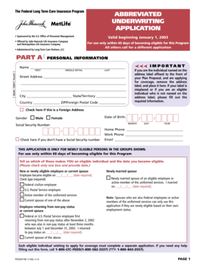 Federal Long Term Care Insurance Application