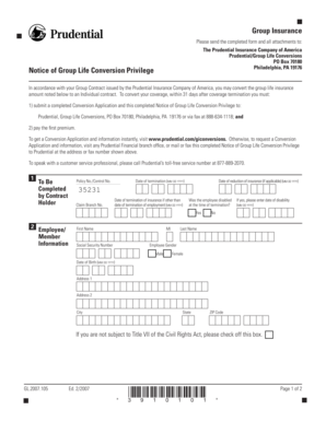 Group Life Conversion Notice