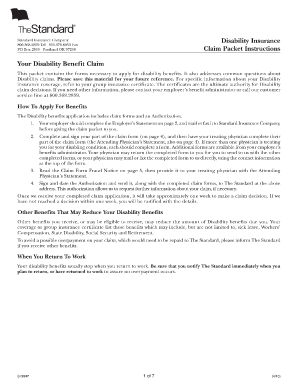Standard Insurance Disability Claim Form