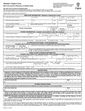 Cigna Medical Claim Form