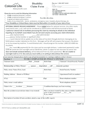 Disability Claim Form