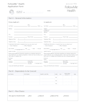 FollowMe Health Application Form - CoverMe