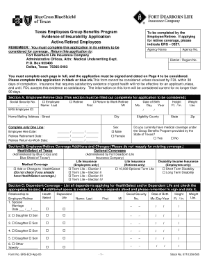 Texas Evidence of Insurability Application
