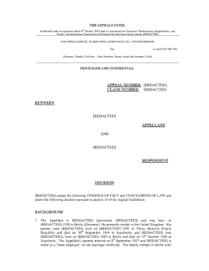 Redacted insurance policy form