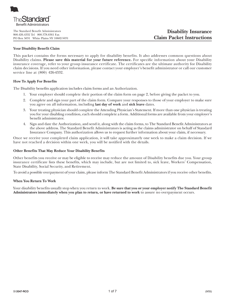 Fillable Online teaneckschools Disability Insurance Claim Packet Instructions teaneckschools