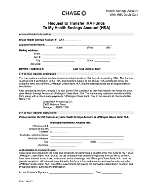 IRA to HSA Transfer Form