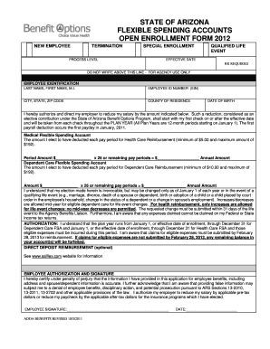 Arizona Flexible Spending Account Enrollment Form