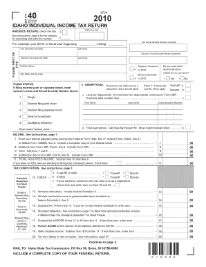 Idaho Individual Income Tax Return