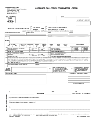 hsbc export trade collectionnegotiation instructions editable form