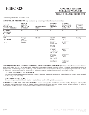 ANALYZED BUSINESS CHECKING ACCOUNTS