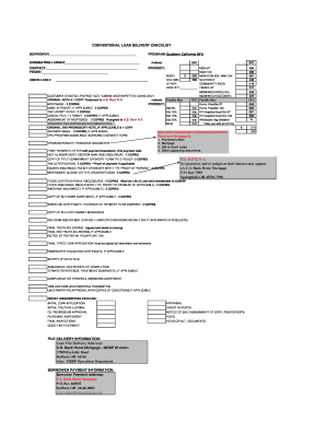 Conventional Loan Delivery Checklist