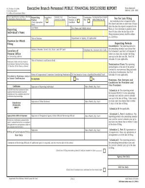 US Federal Executive Branch Financial Disclosure Report