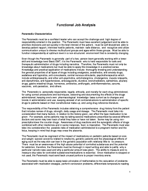 nhtsa functional job analysis